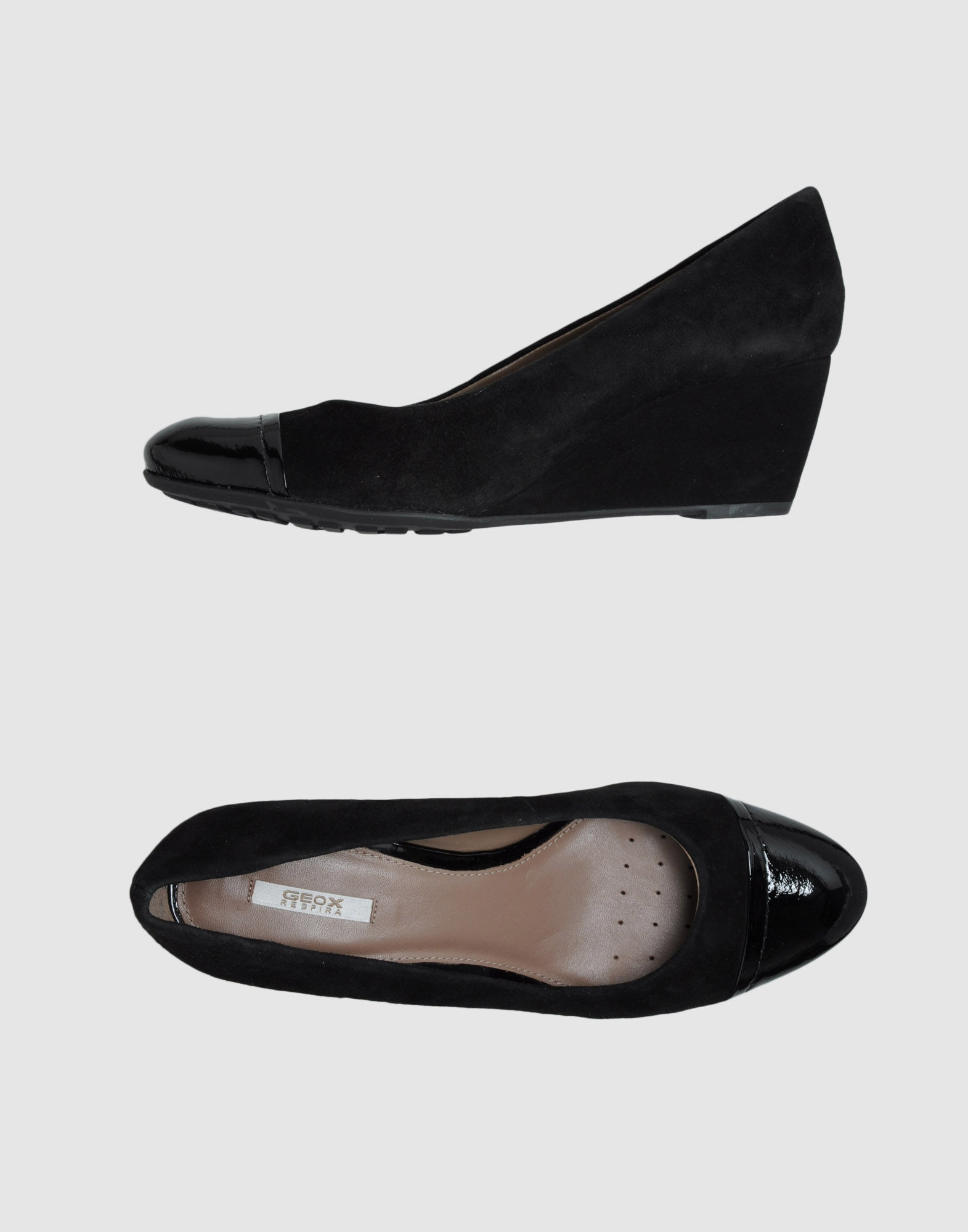 geox wedge trainers black
