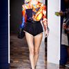 Balenciaga Spring 2012 Multicolour Silk Printed Blouse With Oversized Patch Pocket And Exaggerated Shoulders in Multicolor (blue, orange, red, white, yellow) - Lyst
