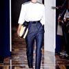 Balenciaga Spring 2012  Denim Pants Belted To The Waist, Pleated Through The Thigh in Blue - Lyst