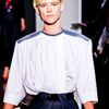 Balenciaga Spring 2012  Denim Pants Belted To The Waist, Pleated Through The Thigh in Blue - Lyst