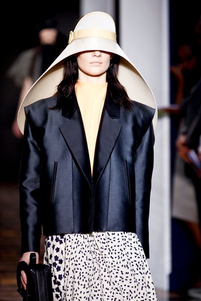 Balenciaga Spring 2012 Black Shimmering Cropped Jacket With Accentuated Shoulders in Black (orange, pink) - Lyst