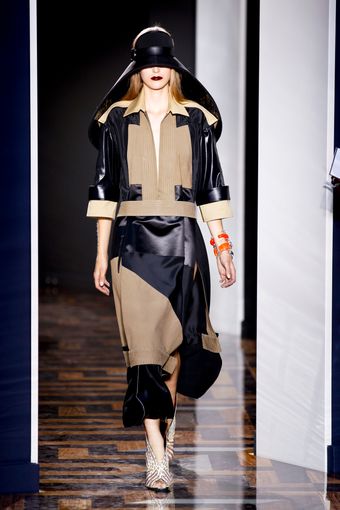 Balenciaga Spring 2012 Colour Block Maxi Skirt In Black & Brown - Lyst