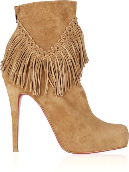 louboutin beige boots