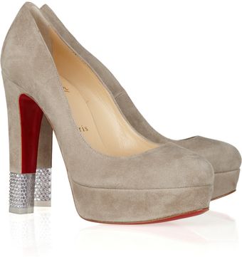Christian Louboutin Filter 140 Crystal-embellished Suede Pumps - Lyst