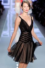 Dior Spring 2012 Sheer Dress with Midriff details and Chiffon Layered Skirt
