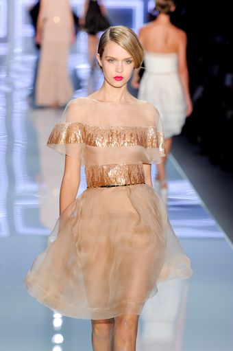 Dior Spring 2012 Sheer Organza Dress with Art Deco Details - Lyst
