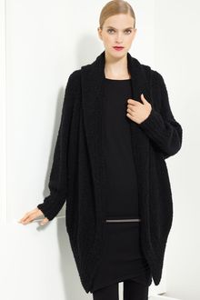 Donna Karan New York Collection Hooded Cashmere Bouclé Cardigan - Lyst