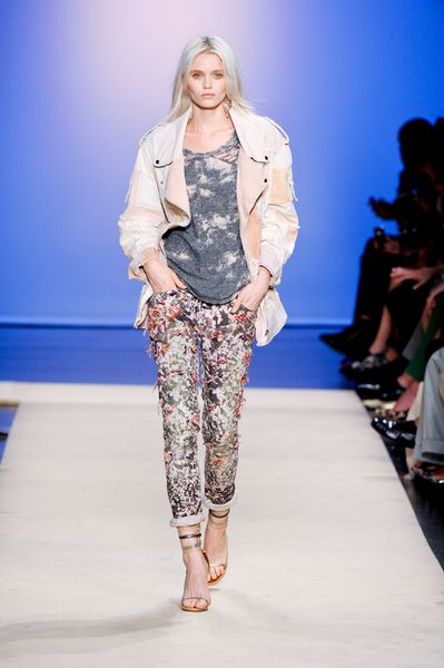 Isabel Marant Spring 2012 Multicolor Bleached Cropped Pants With Loose Threading Detail in Multicolor - Lyst
