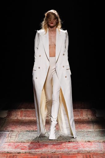 Maison Martin Margiela Spring 2012 Deconstructed Long Double Breasted Trench Coat In White - Lyst