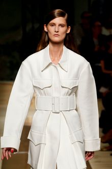 Celine Spring 2012 White Trench Coat with Wide Belt - Lyst