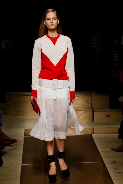 Celine Spring 2012 Pleated Skirt with Belt in White - Lyst