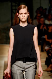 Celine Spring 2012 Sleeveless Peplum Top with Watteau Back - Lyst