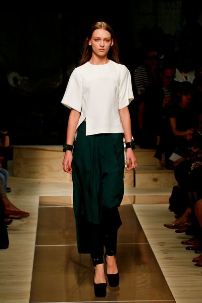 Celine Spring 2012 Green Wideleg Cropped Trouser in Green - Lyst