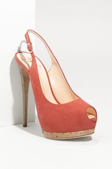 Giuseppe Zanotti Suede Peep Toe Slingback - Lyst