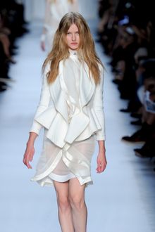 Givenchy Spring 2012 Peplum Blazer with Satin Trim Undulated Lapel - Lyst