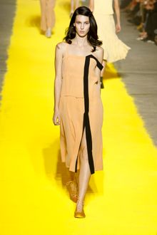 Sonia Rykiel Spring 2012 Peach Sundress with Contrast Piping - Lyst