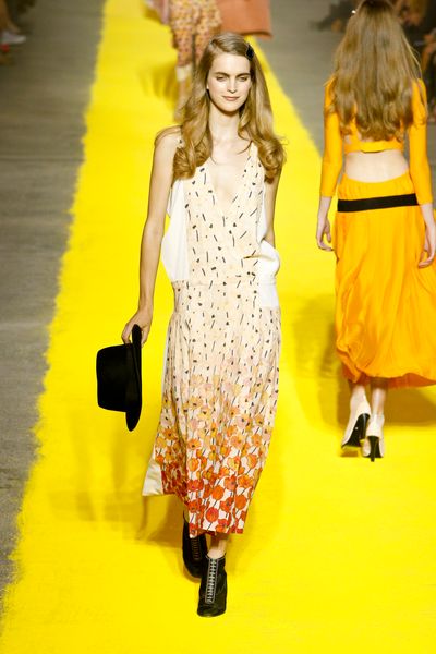 Sonia Rykiel Spring 2012 Printed Sundress in Beige - Lyst