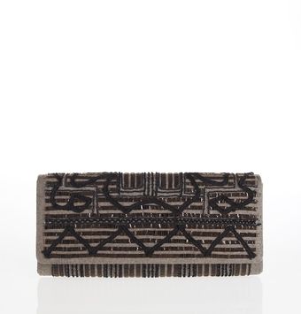 Oscar de la Renta Embroidered Roll Clutch - Lyst