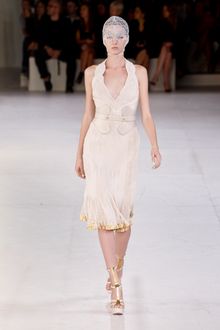 Alexander McQueen Spring 2012 White & Gold Strap Platform Sandals - Lyst