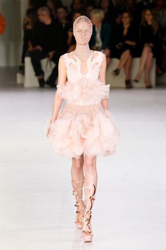 Alexander McQueen Spring 2012 Pink Knee Lenght Wedge Sandals - Lyst