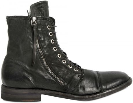 Bb Bruno Bordese Side Zipped Calfskin Boots in Black for Men - Lyst