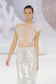 Chanel Spring 2012 Sheer Mille-Feuille Pleated Sleeveless Top - Lyst