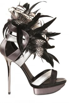 Diego Dolcini 130mm Silk, Feather & Calfskin Sandals - Lyst