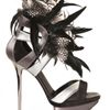 Diego Dolcini 130mm Silk, Feather & Calfskin Sandals in Silver (multi) - Lyst