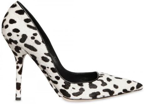 Dolce & Gabbana 110mm Leopard Printed Ponyskin Pumps in Black - Lyst