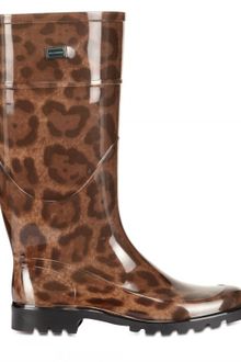 Dolce & Gabbana Rubber Leopard Print Boots - Lyst