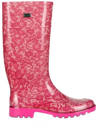 Dolce & Gabbana Rubber Lace Boots - Lyst