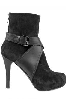 Gianna Meliani 110mm Suede and Calf Buckled Low Boots - Lyst
