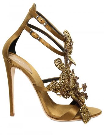  115mm Silk and Swarovski Sandals 