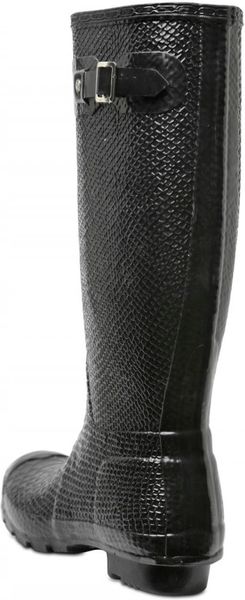 black patent snake print boots
