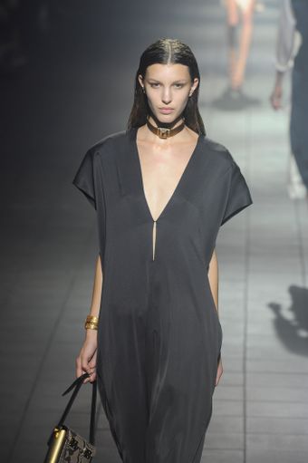 Lanvin Spring 2012 Black Oversized V Neck Dress - Lyst