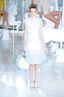 Louis Vuitton Spring 2012 Blue Sleeveless Knee Lenght Dress With Silk Sheer Layer - Lyst