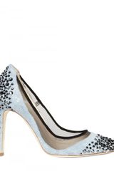 Max Kibardin 110mm Denim & Swarovski Pointy Pumps