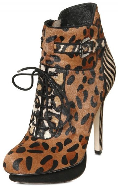 lace up animal print boots