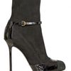 Sergio Rossi 110mm Suede Stretch Patent Low Boots in Black - Lyst
