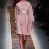 Valentino Spring 2012 Leather Dress With Sheer Sleeves And Skinny Belt in Pink - Lyst
