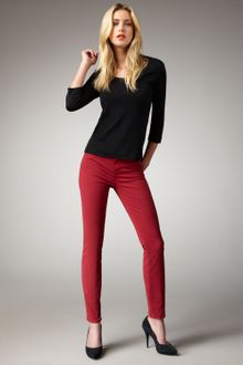 J Brand Mid Rise Skinny Twill Jeans in Black Cherry - Lyst