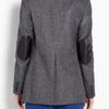 Joseph Laurent Tweed Leather Elbow Patch Jacket in Gray (black) - Lyst