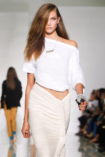 Kanye West Spring 2012 White Off Shoulder Blouse - Lyst