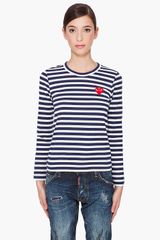 Play Comme Des Garçons Long Sleeve Stripe Emblem Shirt