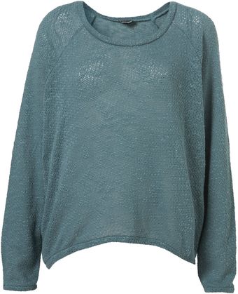 Topshop Slubby Knit Sweatshirt - Lyst