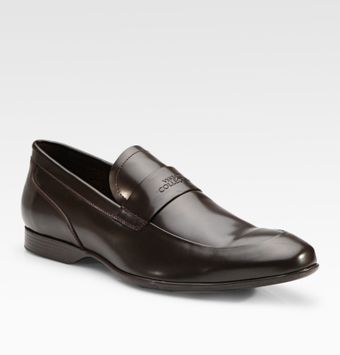 Versace Leather Dress Moccasins - Lyst