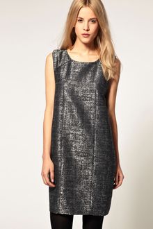 ASOS Collection Asos Shift Dress in Speckled Metallic Design - Lyst
