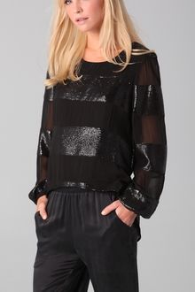 Dallin Chase Cahil Sequined Striped Top - Lyst