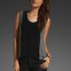 Mason By Michelle Mason Silk Inset Tank in Med Grey/black in Gray (med grey & black) - Lyst