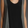 Mason By Michelle Mason Silk Inset Tank in Med Grey/black in Gray (med grey & black) - Lyst